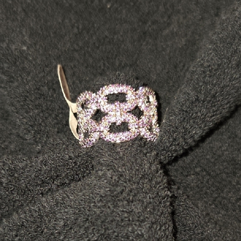 Sparkling Silver and Pink Women's Ring
